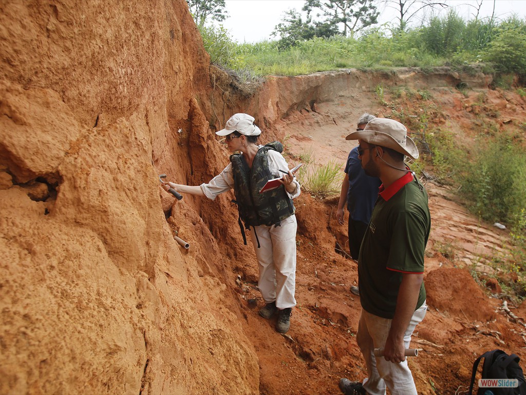 GEOBIAMA- Descrevendo perfis geolgicos em barrancos do rio Madeira, sul do Amazonas.